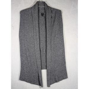 Roffe Grey Tweed Vest Sz LBust 38" CB Length 24.5"Open Shawl Stylized EUC